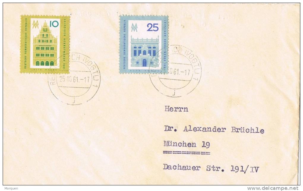 0155. Carta REICHENBACH (Alemabnia DDR) 1961, Leipziger Messe - Storia Postale