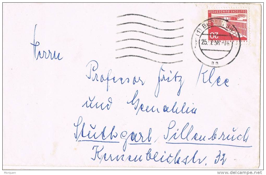 0156. Carta BERLIN (Alemania) 1958 - Lettres & Documents