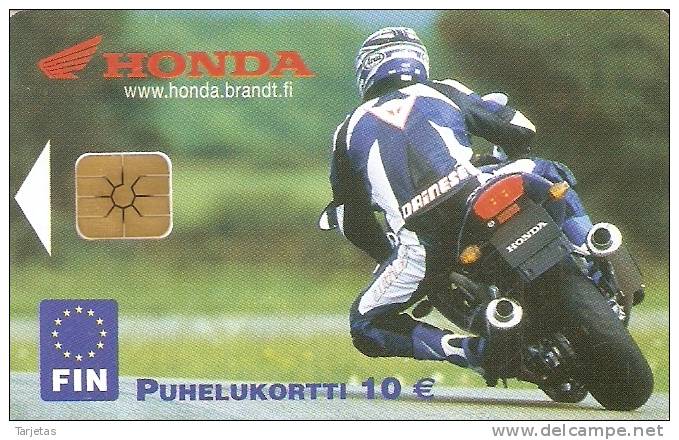 TARJETA DE FINLANDIA DE UNA MOTO HONDA (MOTO-MOTORBIKE) - Motos