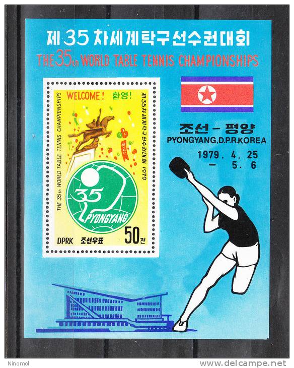 Korea Nord   -   1979.  Mondiali Di Tennis Tavolo. World Table Tennis Championships.  Bl. MNH, Fresh - Tischtennis