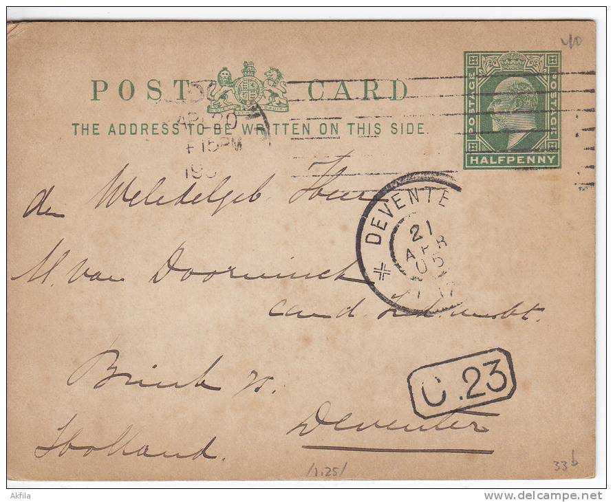 1062. Great Britain, 1905, Postal Stationery - Covers & Documents