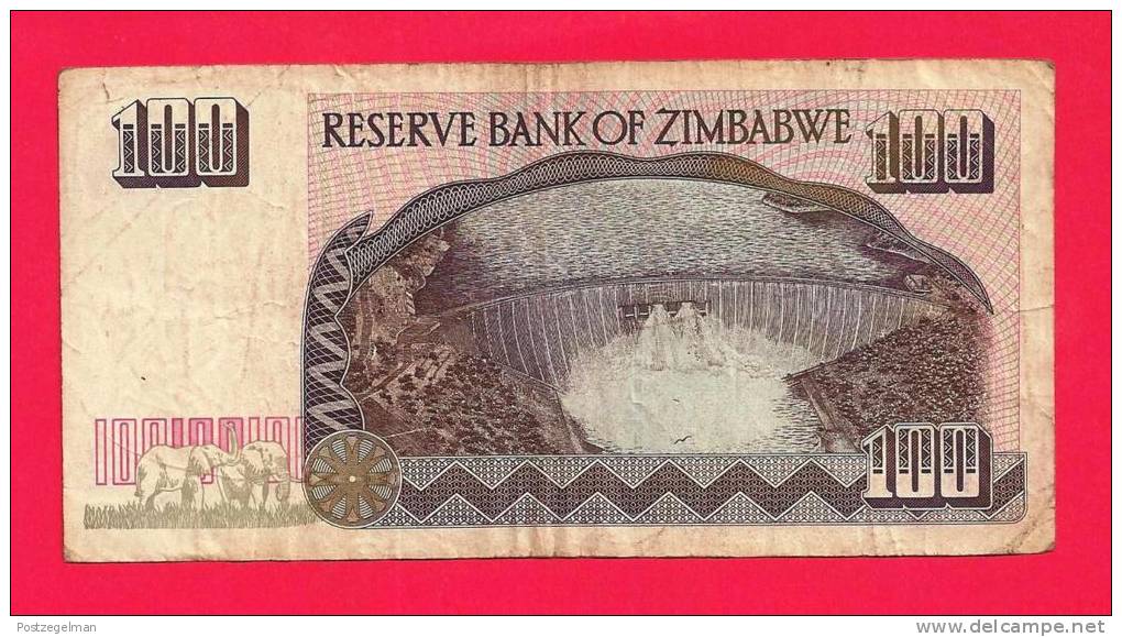 ZIMBABWE 1995 Used (good) Banknote   100 Dollar - Zimbabwe