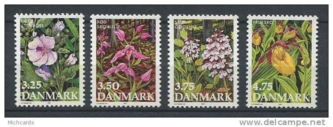 DANEMARK 1990 - Fleur Blumen Flower - Neuf, Sans Charniere (Yvert 984/87) - Unused Stamps