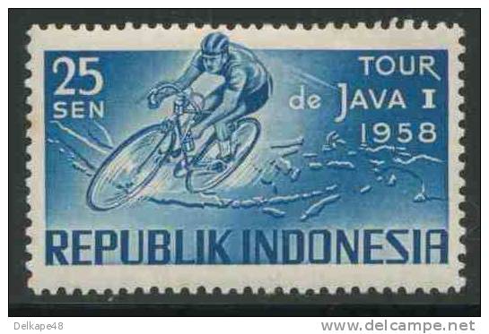 Indonesia Indonesie 1958 Mi 229 * Gum Broken - Racing Cyclist - Tour Of Java Cycle Race / Radrennen / Wielrennen - Wielrennen