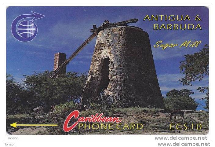 Antigua, ANT-6A, EC$ 40,  Sugar Mill, 6CATA, 2 Scans. - Antigua And Barbuda