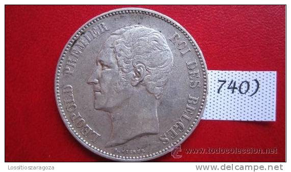 Belgica 5 Francos De Plata 1850  Belgique , Belgium Silver Argent - Andere - Europa