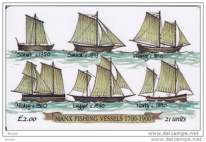 Isle Of Man, MAN 079,  2 £, Manx Fishing Vessels, Ships, 2 Scans. - Man (Eiland)