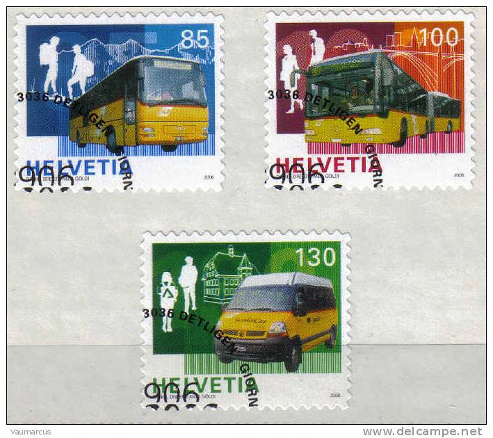 Zu 1192-1194 / Mi 1956-1958 / YT 1882-1884 100 Ans Car Postal Obl 1er Jour - Busses