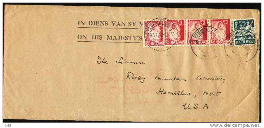 SOUTH AFRICA 1942 -  ON HIS MAJESTY SERVICE COVER From Pietermaritzburg To Hamilton, USA - Storia Postale