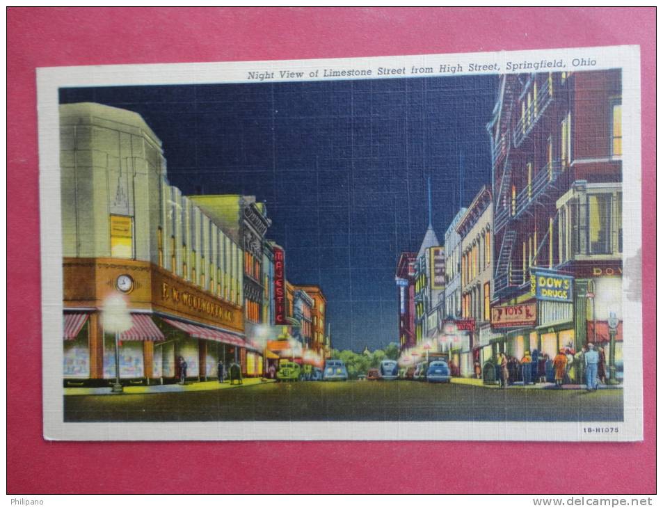 OH - Ohio >  Springfield Nigh View Limestone Street   Woolworth Store 1952 Cancel=  = = =   ===ref 753 - Other & Unclassified