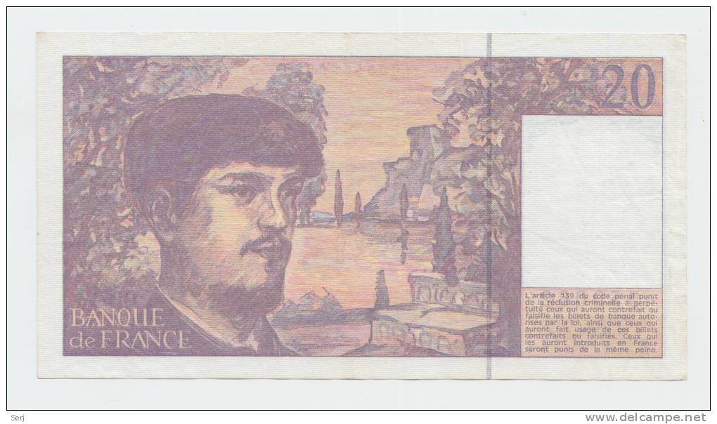 France 20 Francs 1993 AXF CRISP Pre-Euro Banknote P 151g 151 G - 20 F 1980-1997 ''Debussy''