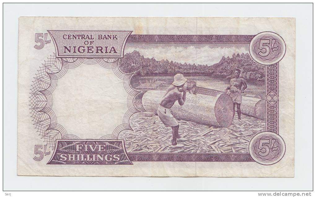 Nigeria 5 Shillings ND 1967 VF P 6 - Nigeria