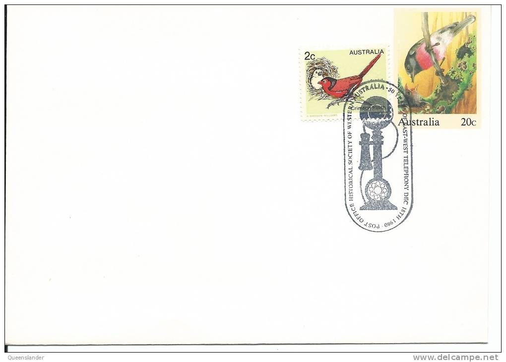 Special Postmark Post Office Historical Society Of West Australia 50 Years Of East-West Telephony  Dec18th 1980 On Scout - Marcophilie