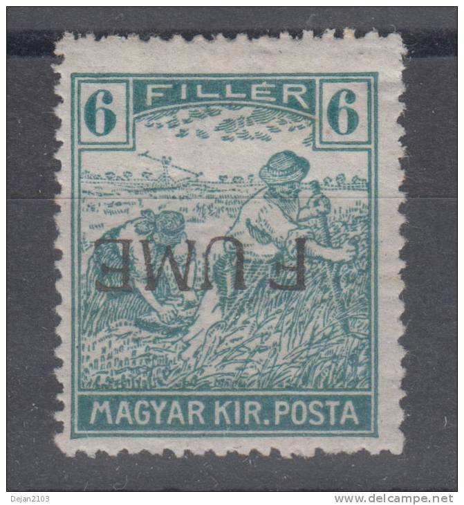 Italy Hungary Fiume 6 Filler Inverted Overprint Mi#11II 1918 MH * - Fiume & Kupa