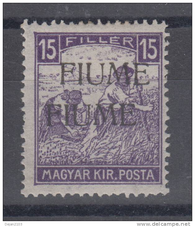 Italy Hungary Fiume 15 Filler Inverted Overprint Mi#13II 1918 MH * - Fiume & Kupa