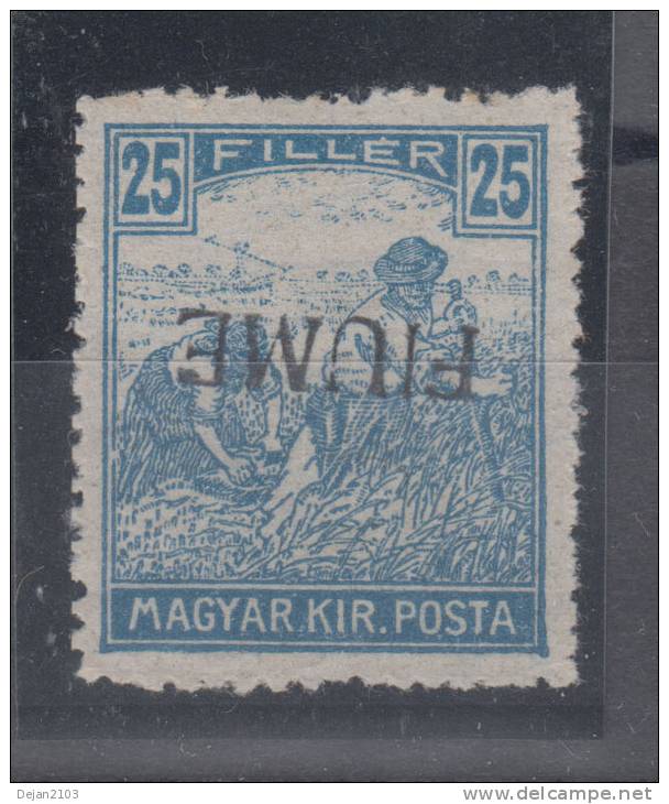 Italy Hungary Fiume 25 Filler Inverted Overprint Mi#15II 1918 MH * - Fiume & Kupa