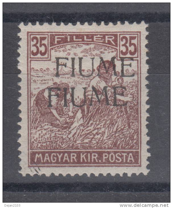 Italy Hungary Fiume 35 Filler Double Overprint Mi#16II 1918 MH * - Fiume & Kupa