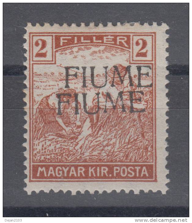 Italy Hungary Fiume 2 Filler DOUBLE Hand Overprint Mi#8II 1918 MH * - Fiume & Kupa