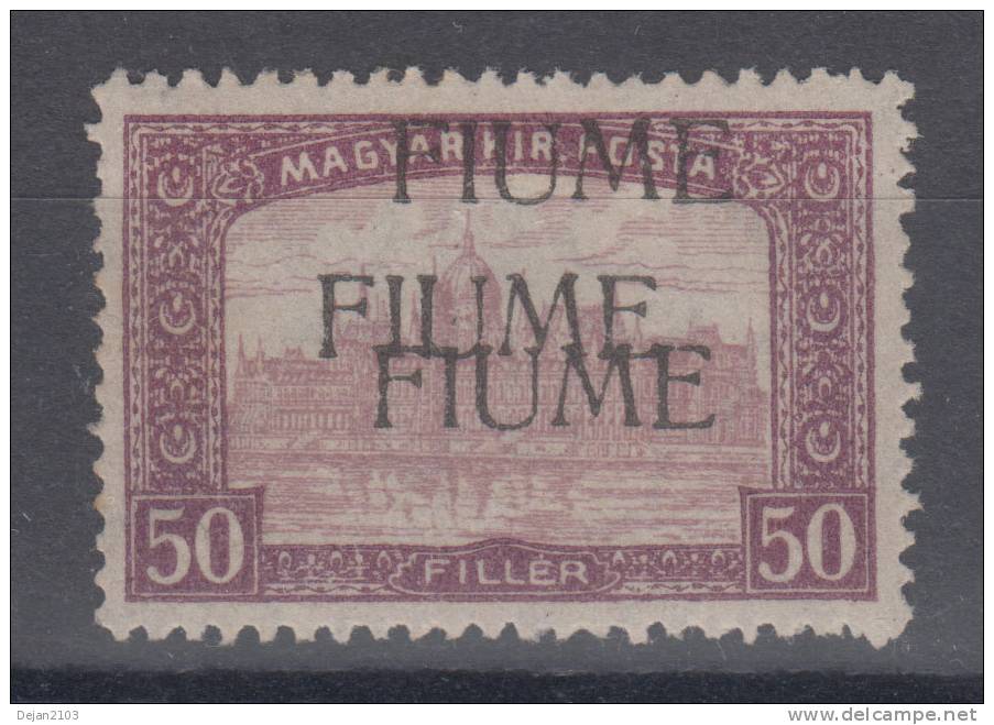 Italy Hungary Fiume 50 Filler Triple Overprint Mi#18II 1918 MH * - Fiume & Kupa