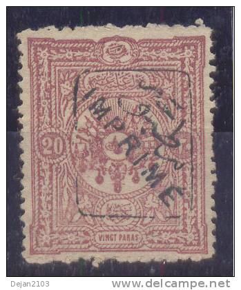 Turkey Mi#75 "Imprime"1892 Without Gum. - 1837-1914 Smyrna