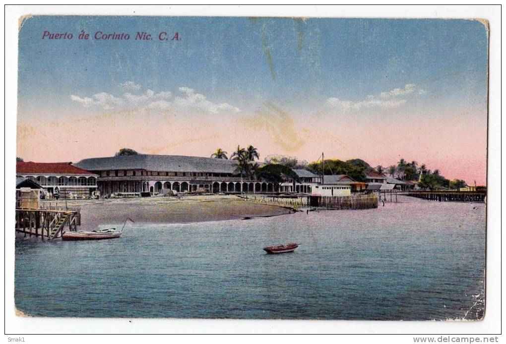 AMERICA NICARAGUA THE PORT OF CORINTO NIC. C.A.OLD POSTCARD 1923. - Nicaragua