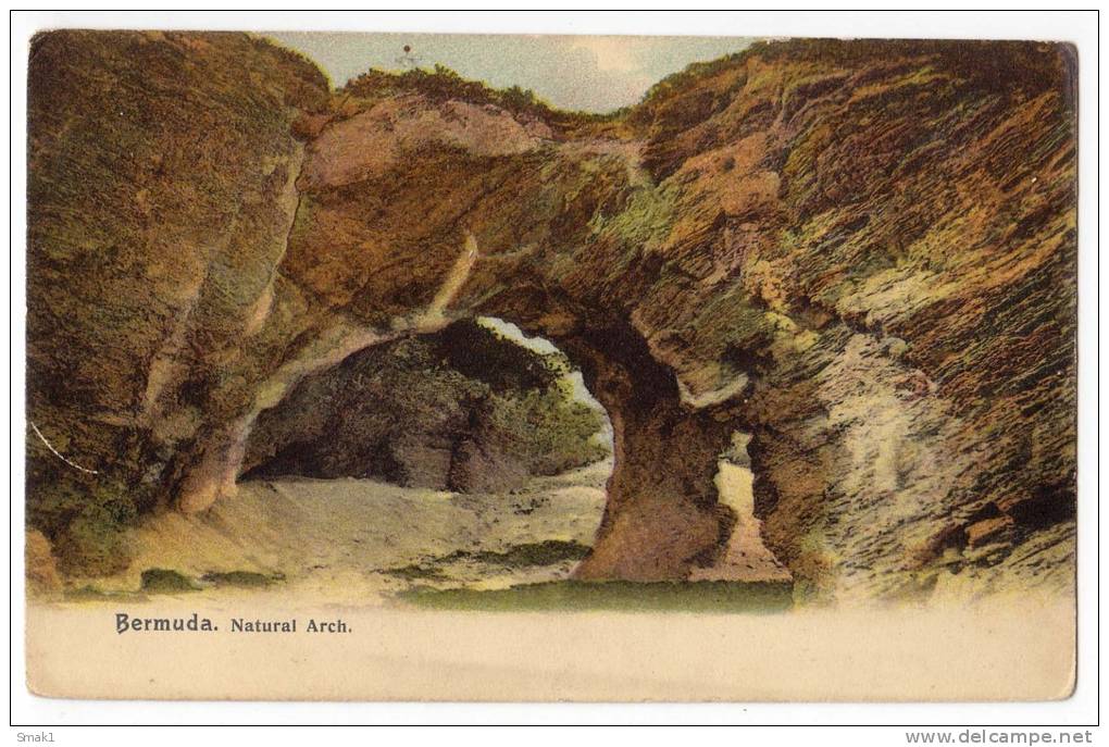 AMERICA ANTILLES BERMUDA NATURAL ARCH OLD POSTCARD - Bermuda