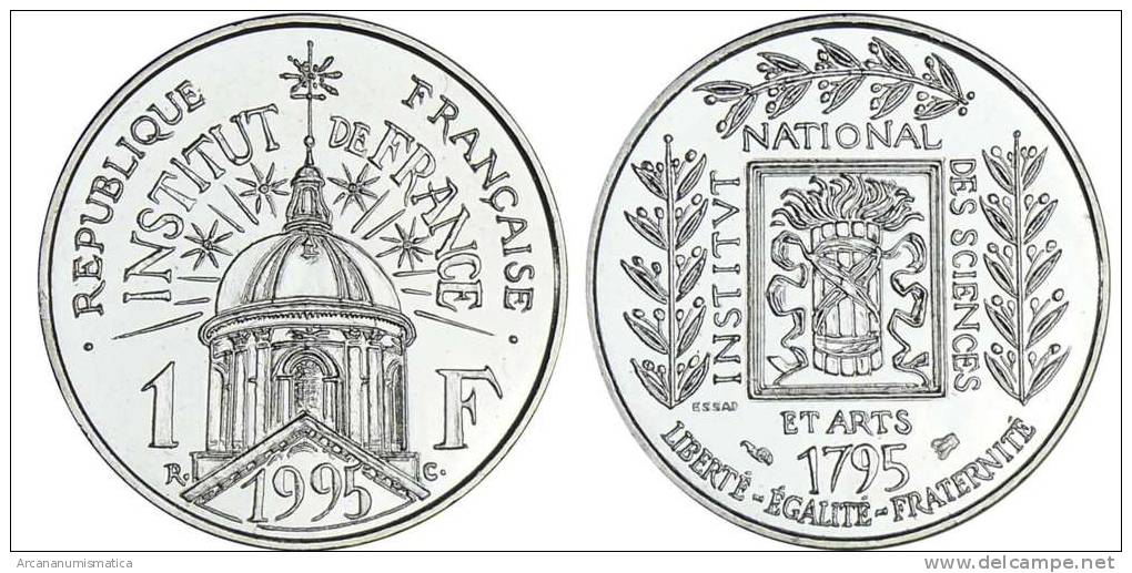 FRANCIA / FRANCE  1 FRANCO 1.995  "Institud De France"  Niquel KM#1133  SC/UNC  ESSAI  PRUEBA  DL-10.301 - Proeven