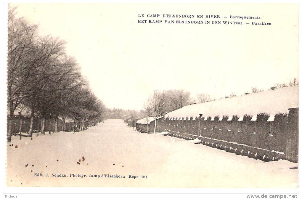 Elsenborn -1921-Le Camp En Hiver-Barraquements-Oblitération "Postes Militaires" (voir Scan) - Elsenborn (camp)