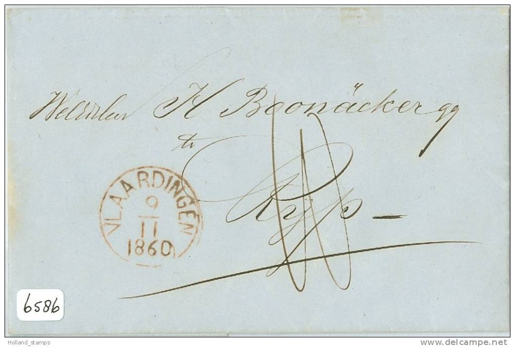 BRIEFOMSLAG Uit 1860 Van VLAARDINGEN Naar DE RIJP * PORTO 10 CT (6586) - ...-1852 Vorläufer