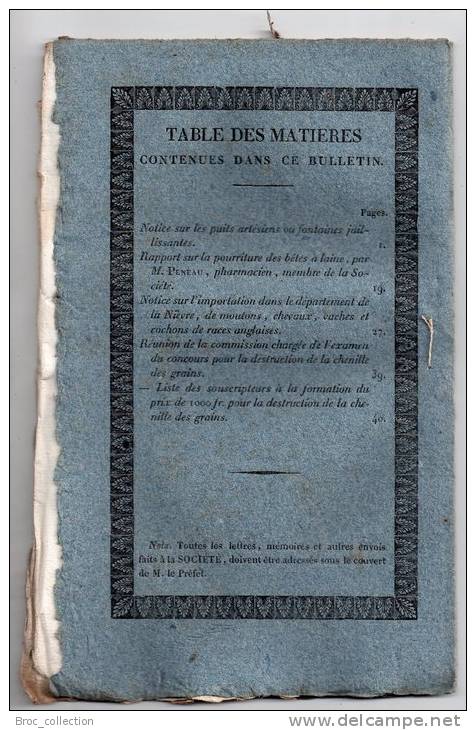 Bulletin De La Société D´Agriculture Du Département Du Cher N° XII, 1828, Puits Artésiens... Voir Détail - Zeitschriften - Vor 1900