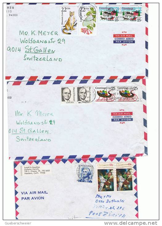 NOEL 84 - ETATS-UNIS 3 Lettres Avec Affranchissement Christmas - Covers & Documents