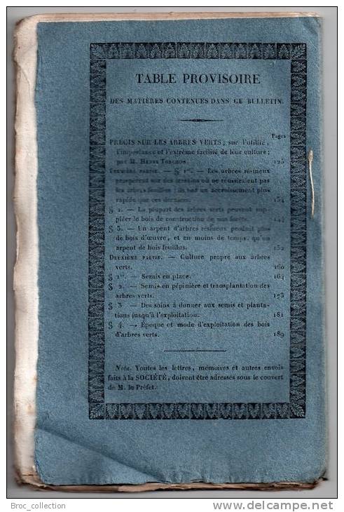 Bulletin De La Société D´Agriculture Du Département Du Cher N° XVII, 1833, Arbres Verts, Résineux, Henri Torchon - Zeitschriften - Vor 1900