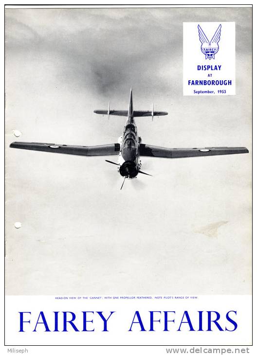 FAIREY AFFAIRS - Display At Farnborough - September 1953 - Avions GANNET , ROTODYNE   FAIREY - (SONACA)    (2900) - Englisch