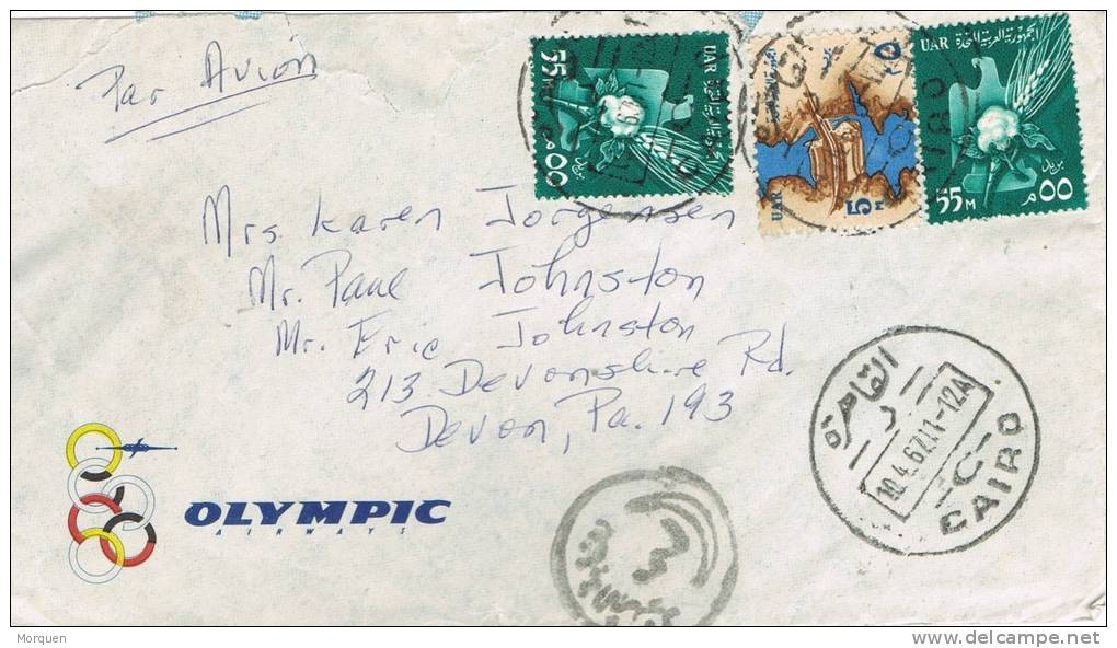 0177. Carta Aerea CAIRO (Egipto) Egypt 1967. CENSOR - Briefe U. Dokumente