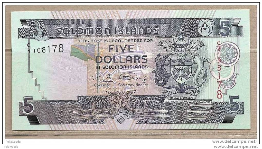 Is. Salomone - Banconota Non Circolata Da 5 Dollari - 2005 - Salomons