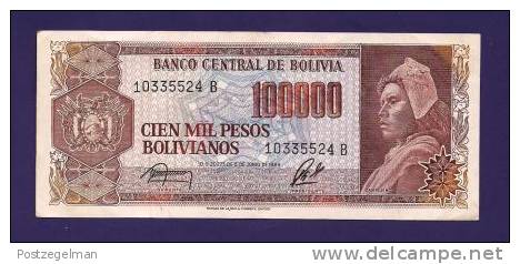 BOLIVIA 1984,  Banknote  ,UNC , 100.000 Pesos Bolivianos,  Km171, - Bolivië