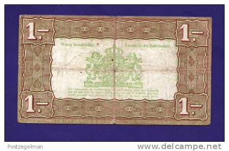 NETHERLANDS 1938 , Zilverbon  ,Used VF, 1 Gulden - 1 Florín Holandés (gulden)