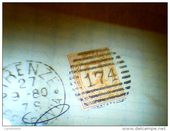 1880 Umberto I Lettera Da FIRENZE Timbro  Flli SPERANZA  20 C T  Annullo Numerale 174  Retro BOLOGNA Ditretto 28  EB9348 - Poststempel