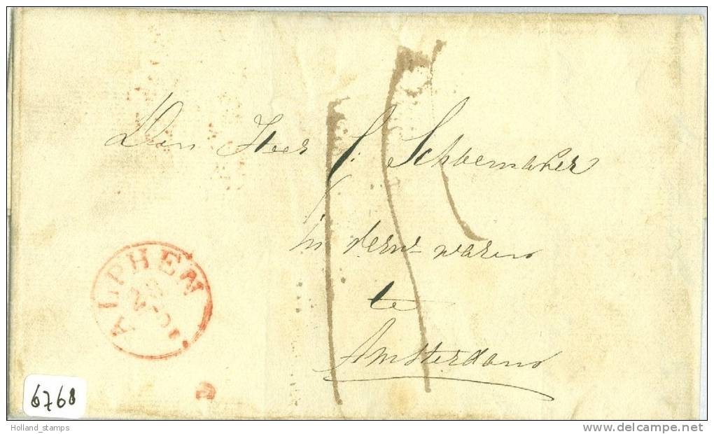 VOORLOPER HANDGESCHREVEN VOUWBRIEF Uit 1841 Van ALPHEN Naar AMSTERDAM (6768) - ...-1852 Préphilatélie