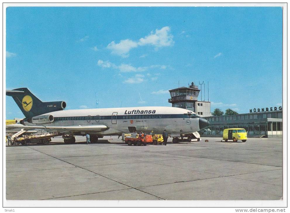 TRANSPORT AERODROMES NURNBERG GERMANY BIG POSTCARD 1972. - Aerodrome