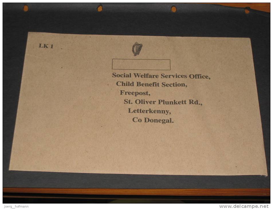 Brief Cover Ireland Irland Ungebraucht Unused Freepost Letterkenny Co. Donegal Social Welfare Services - Storia Postale