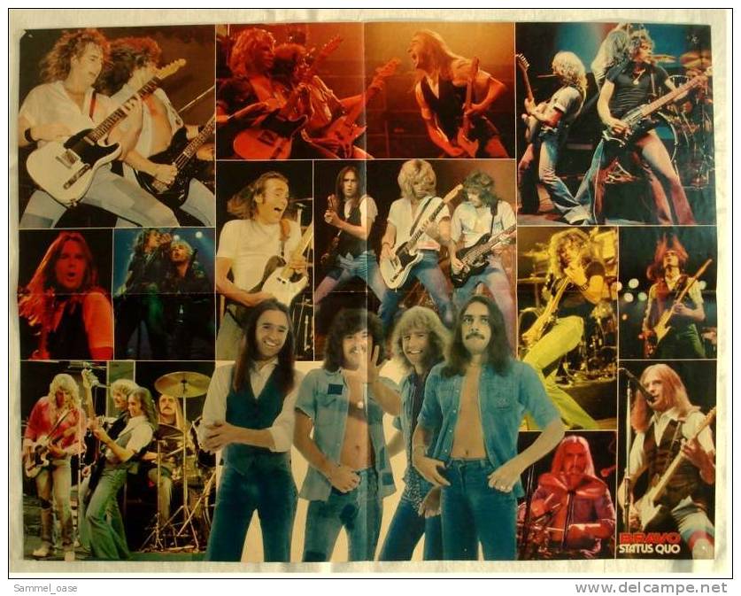 Musik Poster  Gruppe Status Quo  -  Rückseitig : Jürgen Drews  -  Von Bravo Ca. 1982 - Plakate & Poster