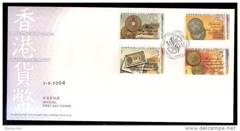 FDC 2004 Hong Kong Currency Stamps Banknote Coin - FDC