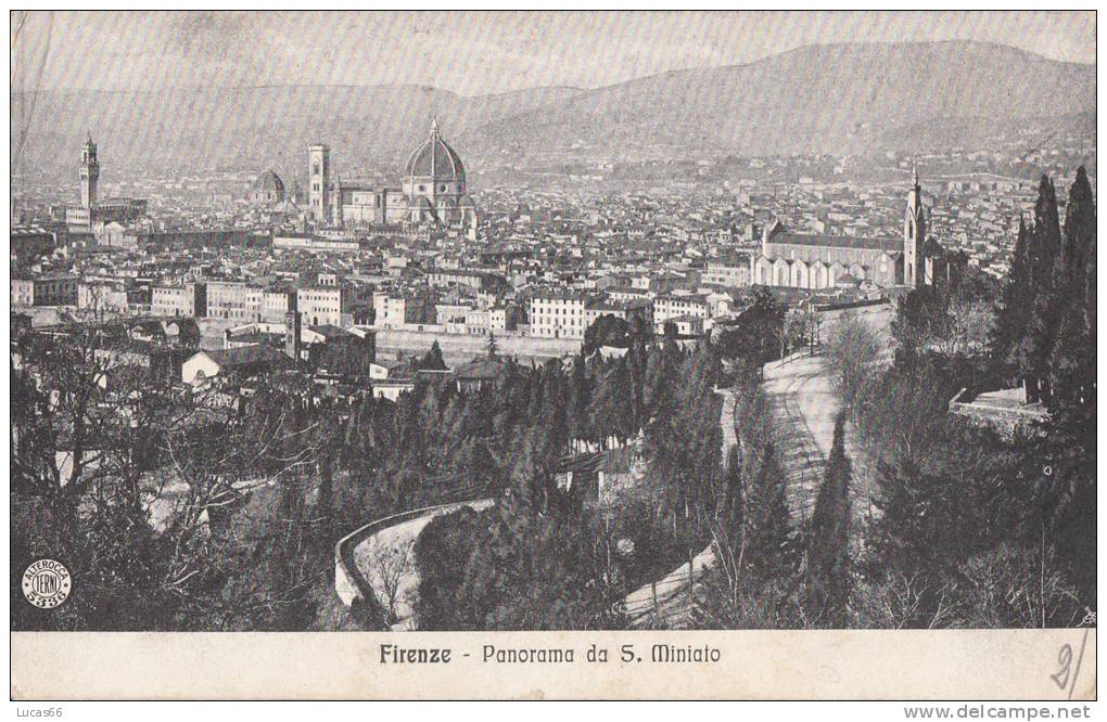 FIRENZE PRIMI 900 - PANORAMA DA SAN MINIATO - Firenze