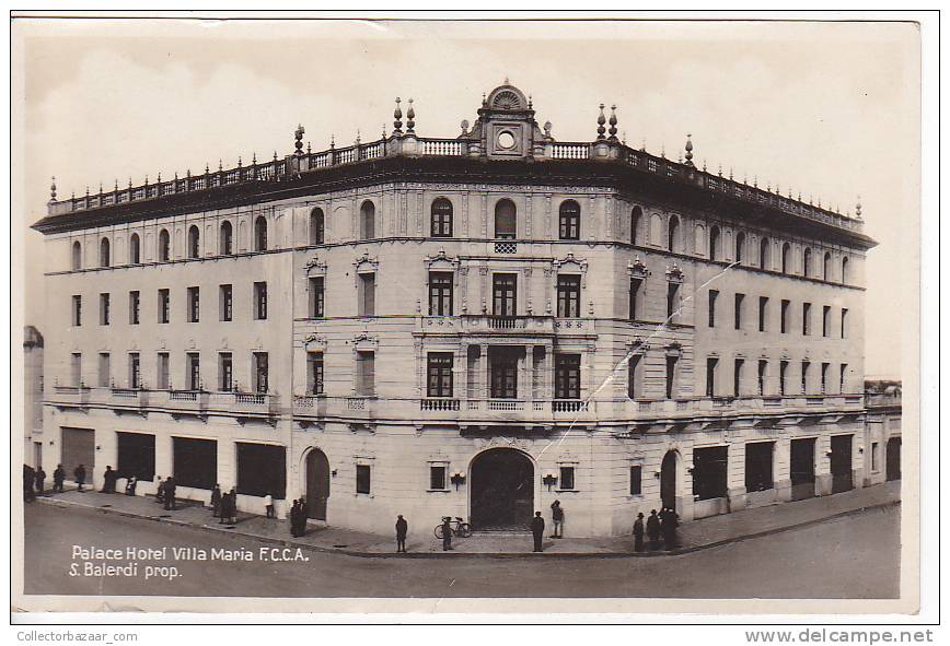 Argentina Villa Maria FCCA Railway Co. Palace Hotel Real Photo Ca1920 Vintage Original Postcard Cpa Ak (W3_876) - Hoteles & Restaurantes