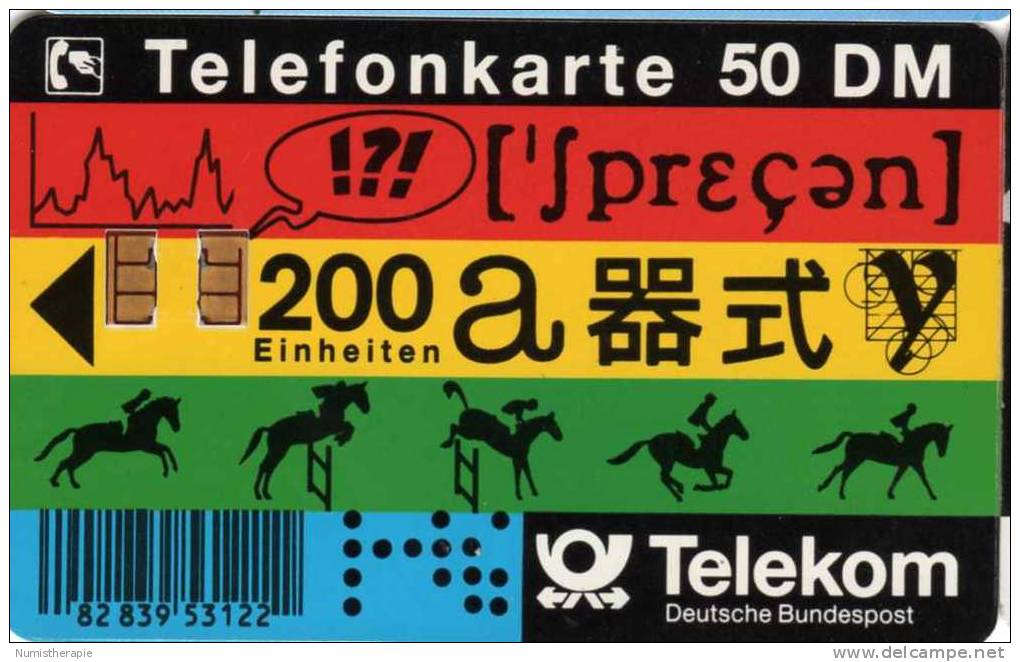 Telefonkarte 50 DM Telekom Deutsche Bundespost - W-Series : D. Bundespost Advertisement