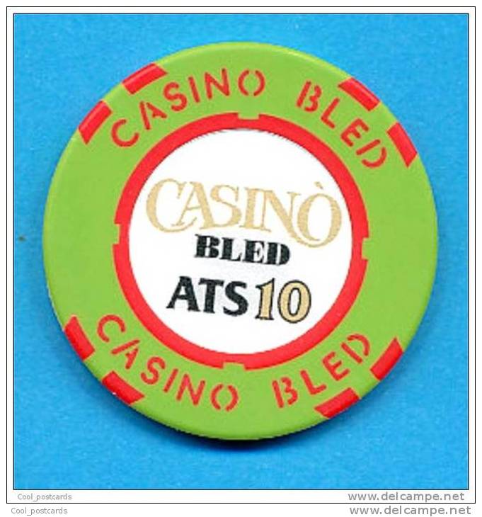 SLOVENIA, CASINO TOKEN, JETON, MAGNETIQUE, Casino Bled, Pre 1999, Rare 10  ATS Face Value - Casino