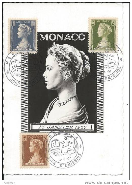 MONACO 23 JANVIER 1957: Carte 1° Jour 11 Mai 1957 - Maximum Cards