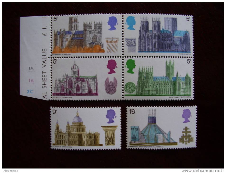 GB 1969 BRITISH ARCHITECTURE,CATHEDRALS  Issue 28th.May MNH Full Set SIX Stamps To 1s6d. - Nuevos