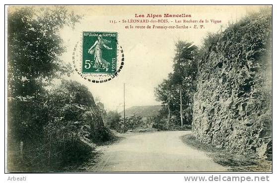 72 ST LEONARD DES BOIS ++ Les Rochers De La Vigne Et La Route De Fresnay-sur-Sarthe ++ - Saint Leonard Des Bois